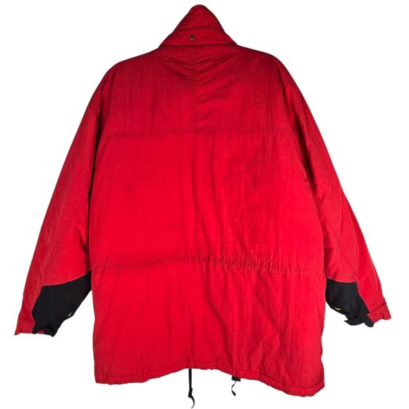 Vintage Marlboro Country Store Jacket Mens Large Red Black Down Puffer Parka 90s - Picture 8 of 14